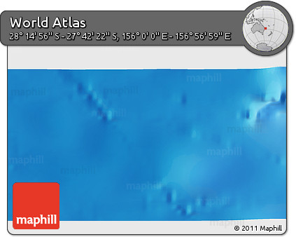 Physical 3D Map of the Area around 27° 58' 39" S, 156° 28' 29" E