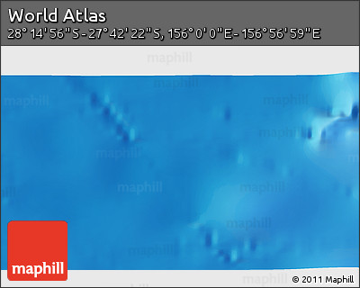Physical 3D Map of the Area around 27° 58' 39" S, 156° 28' 29" E