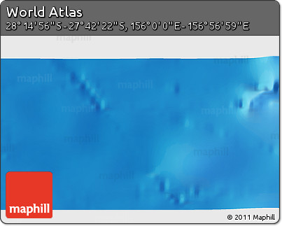 Physical 3D Map of the Area around 27° 58' 39" S, 156° 28' 29" E