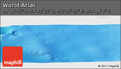 Physical Panoramic Map of the Area around 27° 58' 39" S, 157° 19' 29" E