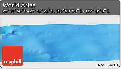 Physical Panoramic Map of the Area around 27° 58' 39" S, 157° 19' 29" E