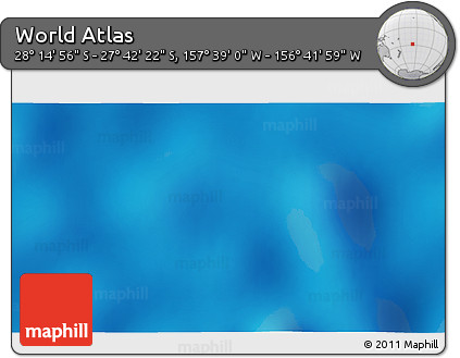 Shaded Relief 3D Map of the Area around 27° 58' 39" S, 157° 10' 30" W