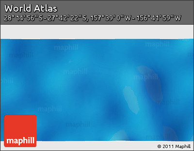 Shaded Relief 3D Map of the Area around 27° 58' 39" S, 157° 10' 30" W