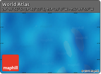 Physical Map of the Area around 27° 58' 39" S, 157° 10' 30" W