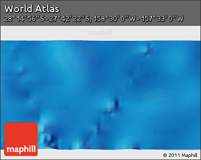 Physical 3D Map of the Area around 27° 58' 39" S, 158° 1' 30" W