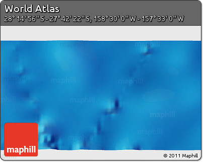 Physical 3D Map of the Area around 27° 58' 39" S, 158° 1' 30" W