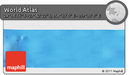 Physical Panoramic Map of the Area around 27° 58' 39" S, 159° 1' 30" E