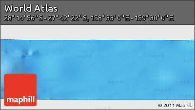 Physical Panoramic Map of the Area around 27° 58' 39" S, 159° 1' 30" E