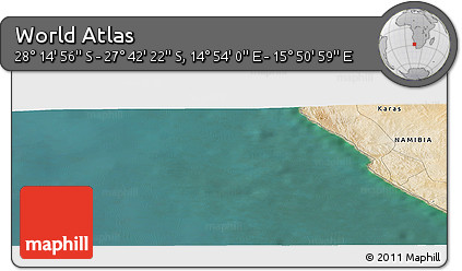 Satellite Panoramic Map of the Area around 27° 58' 39" S, 15° 22' 30" E