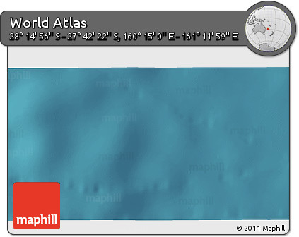 Satellite 3D Map of the Area around 27° 58' 39" S, 160° 43' 29" E