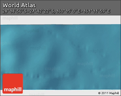 Satellite 3D Map of the Area around 27° 58' 39" S, 160° 43' 29" E
