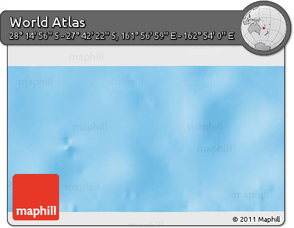 Shaded Relief 3D Map of the Area around 27° 58' 39" S, 162° 25' 30" E