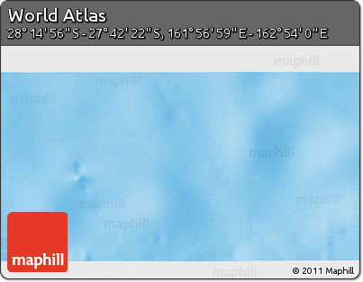 Shaded Relief 3D Map of the Area around 27° 58' 39" S, 162° 25' 30" E