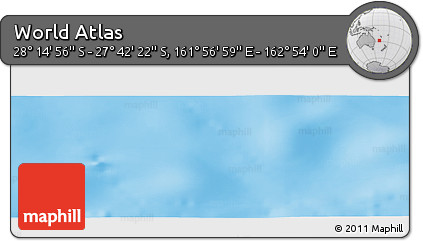Physical Panoramic Map of the Area around 27° 58' 39" S, 162° 25' 30" E