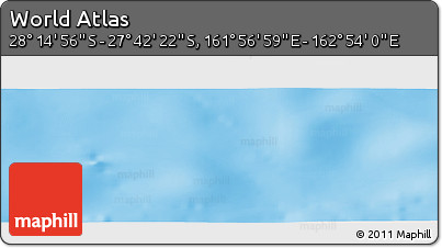 Physical Panoramic Map of the Area around 27° 58' 39" S, 162° 25' 30" E