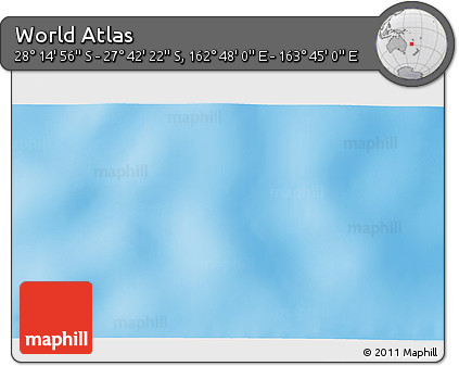 Shaded Relief 3D Map of the Area around 27° 58' 39" S, 163° 16' 30" E