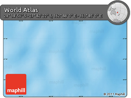 Physical Map of the Area around 27° 58' 39" S, 163° 16' 30" E