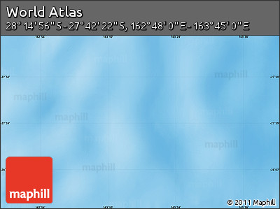 Physical Map of the Area around 27° 58' 39" S, 163° 16' 30" E