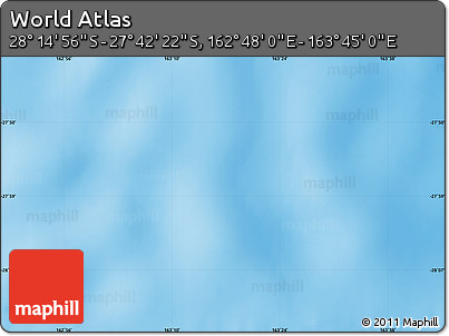 Physical Map of the Area around 27° 58' 39" S, 163° 16' 30" E
