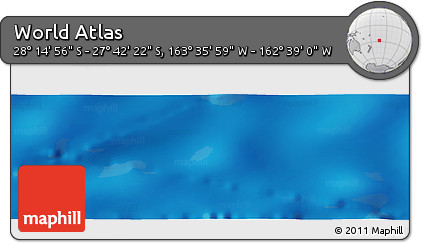 Physical Panoramic Map of the Area around 27° 58' 39" S, 163° 7' 30" W