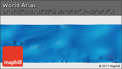 Physical Panoramic Map of the Area around 27° 58' 39" S, 163° 7' 30" W