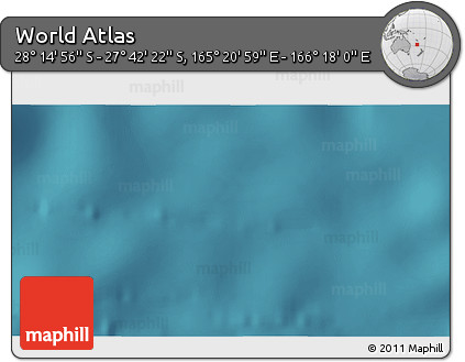 Satellite 3D Map of the Area around 27° 58' 39" S, 165° 49' 29" E