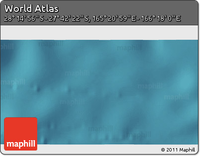Satellite 3D Map of the Area around 27° 58' 39" S, 165° 49' 29" E