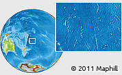 Physical Location Map of the area around 27° 58' 39" S, 166° 31' 30" W