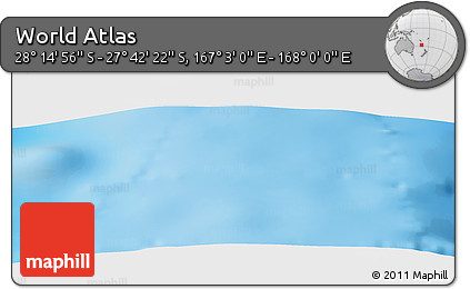 Physical Panoramic Map of the Area around 27° 58' 39" S, 167° 31' 30" E