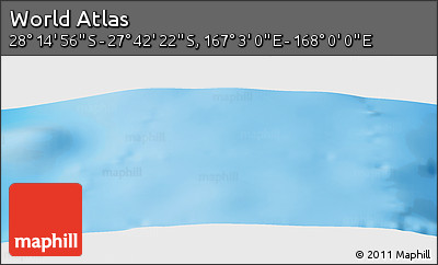 Physical Panoramic Map of the Area around 27° 58' 39" S, 167° 31' 30" E