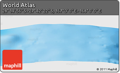 Physical Panoramic Map of the Area around 27° 58' 39" S, 167° 31' 30" E