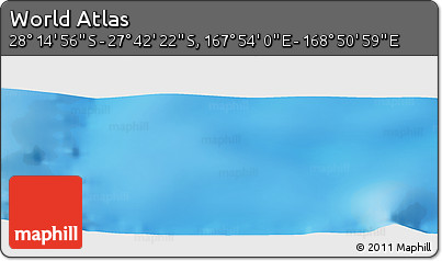 Physical Panoramic Map of the Area around 27° 58' 39" S, 168° 22' 30" E