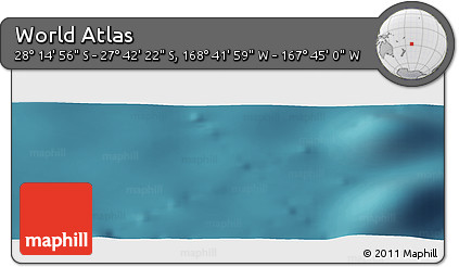 Satellite Panoramic Map of the Area around 27° 58' 39" S, 168° 13' 29" W