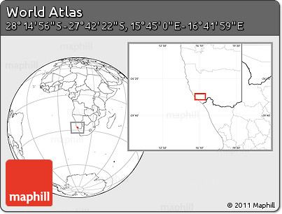 Blank Location Map of the Area around 27° 58' 39" S, 16° 13' 30" E