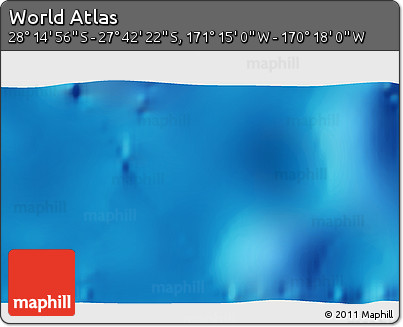 Physical 3D Map of the Area around 27° 58' 39" S, 170° 46' 30" W