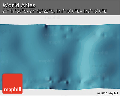 Satellite 3D Map of the Area around 27° 58' 39" S, 171° 46' 30" E