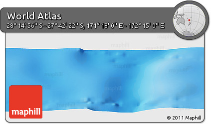 Physical Panoramic Map of the Area around 27° 58' 39" S, 171° 46' 30" E