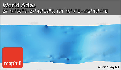 Physical Panoramic Map of the Area around 27° 58' 39" S, 171° 46' 30" E