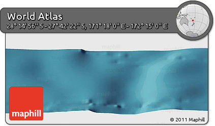 Satellite Panoramic Map of the Area around 27° 58' 39" S, 171° 46' 30" E