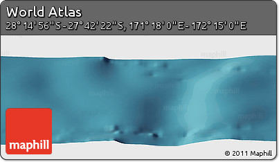 Satellite Panoramic Map of the Area around 27° 58' 39" S, 171° 46' 30" E