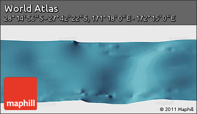 Satellite Panoramic Map of the Area around 27° 58' 39" S, 171° 46' 30" E