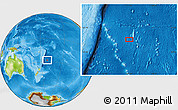 Physical Location Map of the area around 27° 58' 39" S, 171° 37' 30" W