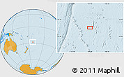 Political Location Map of the area around 27° 58' 39" S, 171° 37' 30" W