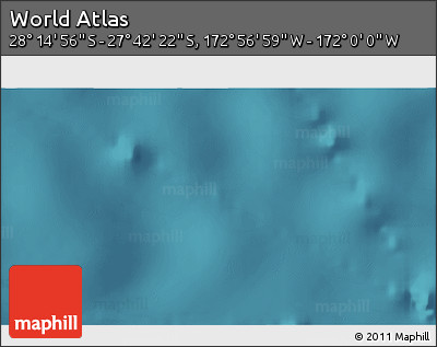 Satellite 3D Map of the Area around 27° 58' 39" S, 172° 28' 29" W