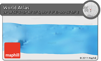 Physical Panoramic Map of the Area around 27° 58' 39" S, 173° 28' 29" E