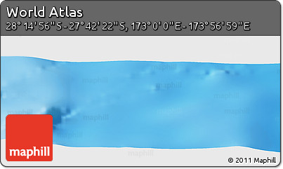 Physical Panoramic Map of the Area around 27° 58' 39" S, 173° 28' 29" E