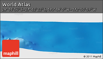 Physical Panoramic Map of the Area around 27° 58' 39" S, 173° 19' 29" W