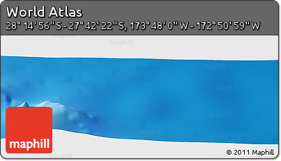 Physical Panoramic Map of the Area around 27° 58' 39" S, 173° 19' 29" W