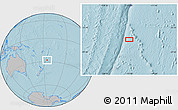 Gray Location Map of the area around 27° 58' 39" S, 175° 1' 30" W, hill shading