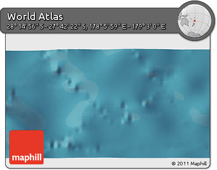 Satellite 3D Map of the Area around 27° 58' 39" S, 178° 34' 29" E